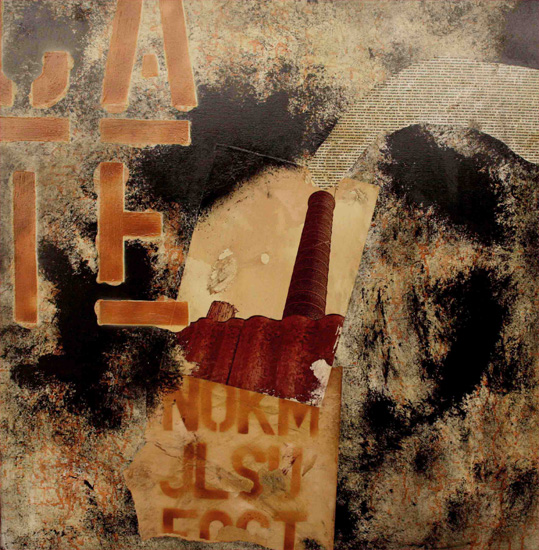 CATE | Acrilico, collage, tecnica mista su tela | cm 100 x 100 | 2009