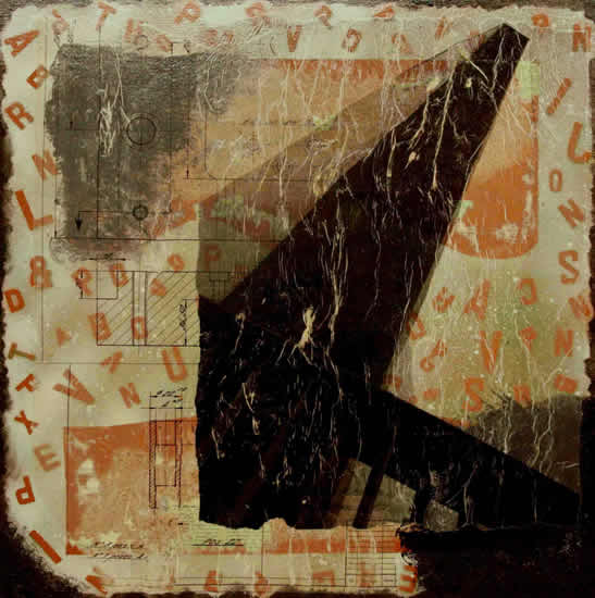 NERVI | Acrilico, collage, tecnica mista su legno | cm 49 x 49 | 2015