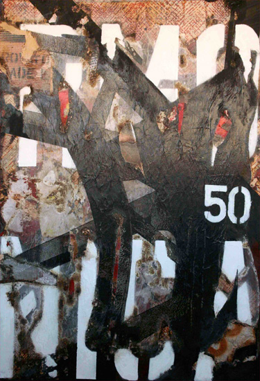 RMONICA | Acrilico, collage, tecnica mista su tela  | cm 70 x 100  | 2008
