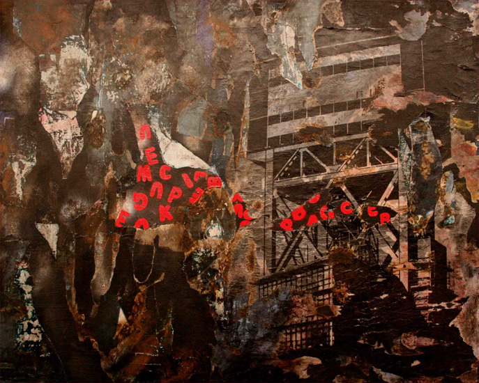Senza titolo | Acrilico, collage, tecnica mista su tela  | cm 100 x 80  | 2008
